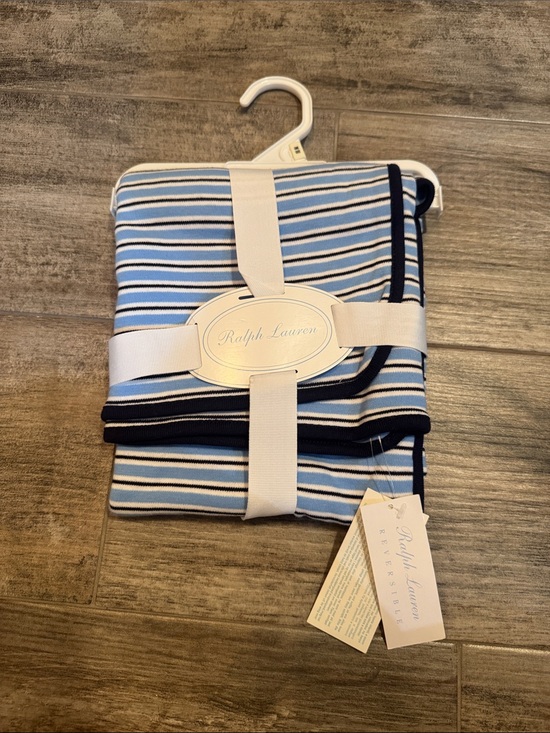 Ralph Lauren Other - Ralph Lauren Reversible Blue, White & Navy Striped Throw Blanket